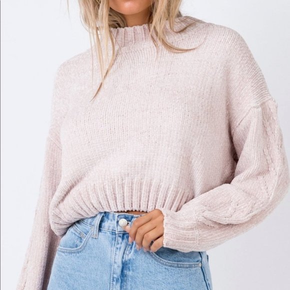Princess Polly Sweaters - Princess Polly Blush Cropped Sweater